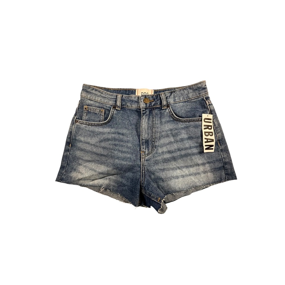 BDG Urban Outfitters High Waisted Denim Shorts Medium Wash Raw Hem Size 27 NEW